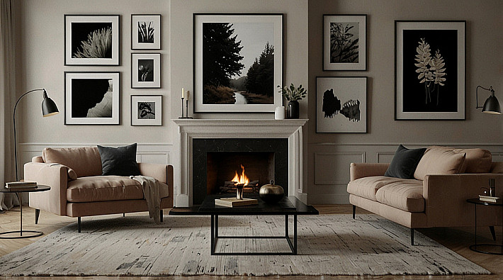 Leonardo_Lightning_XL_A_cozy_living_room_with_a_gallery_wall_f_0