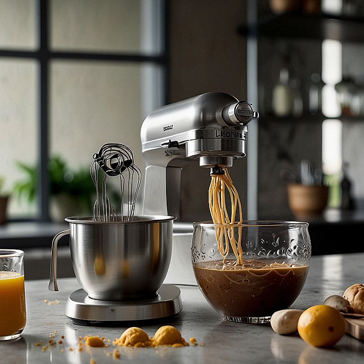 Leonardo_Lightning_XL_A_modern_kitchen_mixer_on_a_white_backgr_1