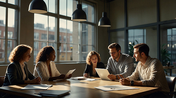 Leonardo_Lightning_XL_A_diverse_group_of_professionals_in_a_br_0